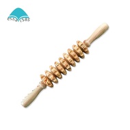 9-Wheel Wooden Abdomen Massage Roller Massage Roller