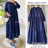 TSANA MIDI DRESS Baju Midi Dress Korea Gamis Midi Dress Terbaru Modern