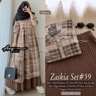 Zaskia Set#39 Setelan Wanita Jumbo LD 120 by A.N.Y Setelan Rok Wanita Kekinian Rok Plisket Long Tuni