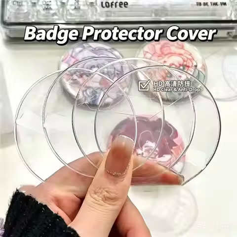 6Pcs Clear Round Badge Protective Sleeves, 58mm & 75mm Anti Scratch Anti Drop Pouch for Ita Bag Deco