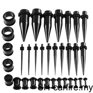 1/2/3/5 36 Pieces Ear Gauges Stretching Kit Plugs 14G-00G Taper Expanders