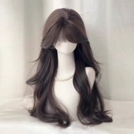 [Korean Goddess] Wig Female Hair-Free Net Fluffy High Skull Atmosphere Big Wave Light Thin Seamless 