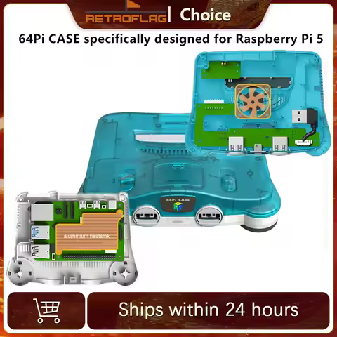 RetroFlag Compatible with Raspberry Pi 5 Dual USB Ports SD Card Storage N64Pi Case for Raspberry Pi 