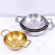 HY-# Korean Style Instant Noodle Pot Stainless Steel Hot Pot Pot Internet Celebrity Shallow Soup Pot Commercial Forces S
