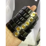 D1718 Natural Raw Ore/Rainbow Obsidian Hand Row+Titanium Germanium #Included Maitreya Buddha Weight: