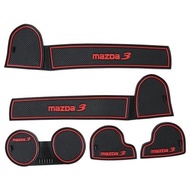 5pcs Auto Car Accessories Interior Door Rubber Non-slip Cup Mat Holder Gate Slot Pad for Mazda3