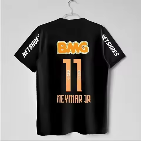 BMG Neymar Jr 11 Official Soccer Jersey: White Short-Sleeve with NETSHOES Sleeve Print, Premium Foot