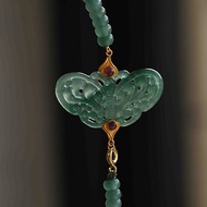 瓜地馬拉 天然原礦A貨藍水翡翠蝴蝶 藍水翡翠設計多圈手串項鍊