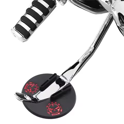 For Harley Round Kick Sidestand Jiffy Stand Coaster Pad Touring Cruiser Sport Dirt Motorcycle Parts 