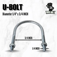 Pipe Clamp 1/ 4" x 3/4 Inch / Clamp U-Bolt