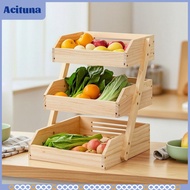 Kitchen Countertop Organizer Ventilated Kitchen Rack with Trays Wooden Storage Rack Space-Saving She