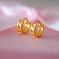 Emas 916 Subang / Emas 916 Anting-anting/Great Wall Pattern Earrings gold 916