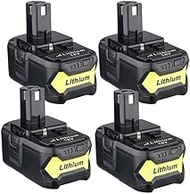 4Pack 8Ah P108 18V Battery Replace Compatible For Ryobi 18V Replace P102 P103 P104 P105 Cordless Too