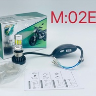 หลอดไฟหน้า มอเตอร์ไซค์ LED 6ชิป M:02E  หลอดไฟหน้า M6 flash  ราคาขาย 1 กล่อง