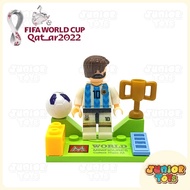 Mainan Anak Balok Susun Brick Karakter Sepakbola Soccer Figure Ronaldo Messi Neymar Beckham World Cu