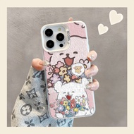 Floral Line Puppy Case For Vivo Y17 Y12 Y12S Y30 Y7S Y50 Y100 S10 S10E V23E V23 V25 V27 V29 X60 X70 
