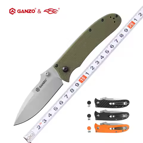 Ganzo G704 knife 58-60HRC 440C blade G10 handle folding knife Survival outdoor camping EDC tool Hunt