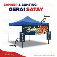 Banner Gerai Makanan Satay Ayam Daging Kambing Pasar Malam Bunting Bazaar Ramadhan Nasi Ayam Bakar N