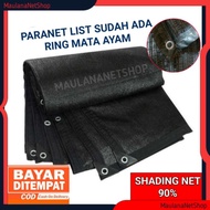 Jaring Peneduh Paranet HDPE 90% TERPASANG LIST TERPAL DAN MATA AYAM/Jaring Peneduh/Paranet Nilon/Par
