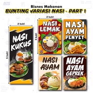 ✨READY DESIGN✨ (PART 1) BUNTING NASI LEMAK / NASI KUKUS / NASI AYAM / GEPREK / PENYET - PENIAGA GERA