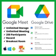 Google Drive Google Meet Unlimited Storage & Meeting Time (24 hours Record 250 Participants)