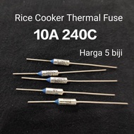 5 Biji 10A 240C 250v Rice Cooker Thermal Fuse fuse periuk nasi