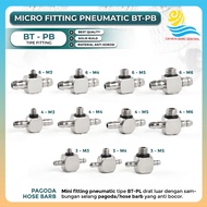 Micro Pneumatic Nipple Fitting Connector Type BT-PB 6-M5
