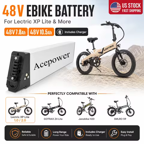 48V 7.8Ah 10.5Ah Ebike Battery for Lectric XP Lite 1.0 2.0 GOTRAX Z4 Lite Janobike H20 Lithium Elect