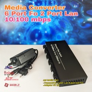 Media Converter 6F2E 100Mbps 6 port sc Fiber 2 port RJ45 100Mbps Media Converter Fiber Optic