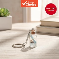 Drifting Bottle Shell Keychain Ocean Friendship Gift Charm