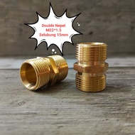 M22 Double Nipple Connection Connector (15mm Section)