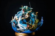 【紫色風鈴3】海賊王黑珍珠改GK 三龍 索隆 龍捲風超巨大雕像模型盒裝 港版