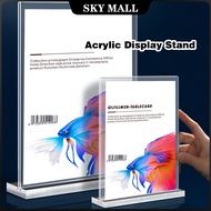 A4 Acrylic Display Stand Double Sided Menu Desktop T Type Billboard Acrylic Menu Holder