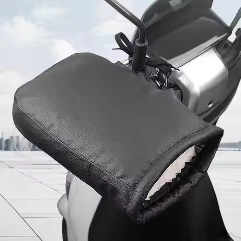 Motorcycle Thickened Handlebar Muff Grip Handle Bar Mitt Rainproof Fleece-lined Riding Winter Warmer