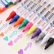 TOYO Marker Waterproof Marker Pen Tire Rubber Fabric Metal Color Marker Pen White Marker