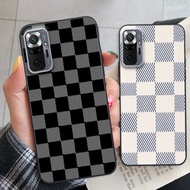 Xiaomi Redmi 10 / Redmi note 10 4g 5g / Redmi note 10 Pro Black And White caro Case With cute Brand Chess Board Pattern