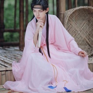 Chinese Traditional Costume Hanfu Male Costume Fairy Men Pink Green Hanfu Suit 4 Colors