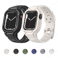 Transparent Silicone Cover Band Strap + Case Sport Rubber compatible For Apple Watch 44Mm 41Mm 40Mm 45Mm iwatch Series 7 6 SE 5 4