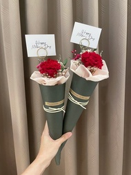 康乃馨永生花束 單支康乃馨花束 母親節花束 母親節禮物