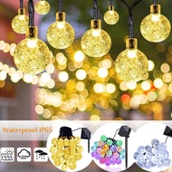 Waterproof 30/100 LEDS Crystal ball 6.5/12M Solar Lamp Power LED String Fairy Lights Solar Garlands 