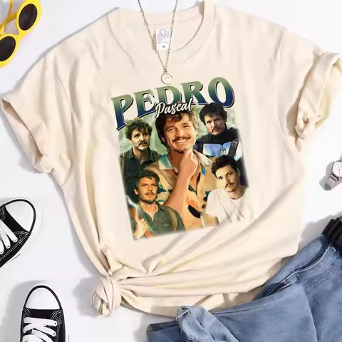 Pedro Pascal shirt women Grunge aesthetic women anime Pop Culture tshirt Breathable aesthetic Digita