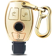 for Mercedes Benz Key Fob Cover, Fit for C E S M CLS CLK G Class Keyless Smart Car Accessories with 