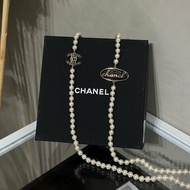 CHANEL 24C星星雙C珍珠長項鍊