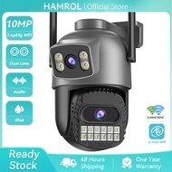 Hamrol 10MP 5G&2.4GHZ Dual Lens PTZ WiFi Camera Human Tracking Smart Night Vision Wireless CCTV O-KA