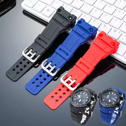 GWN-1000 silicone Resin For Casio G-SHOCK Watch 5371 GWN-1000B GWN 1000 Soft Resin Watchband Replace