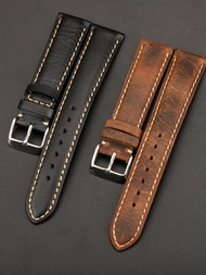 2023 Original high quality™✽ Handmade vintage cowhide strap 18 19 20 21 22MM suitable for Seiko Tudor men's leather soft watch chain