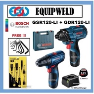 BOSCH 12V COMBO GSR120-LI + GDR120-LI CORDLESS DRILL + IMPACT DRIVER FOC STANLEY STMT66679 7PCS SET 