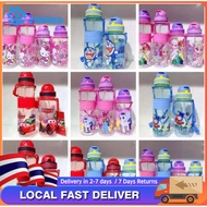 Water bottle, cartoon water bottle, school water bottle, BPA FREE portable school with straw, 500/35