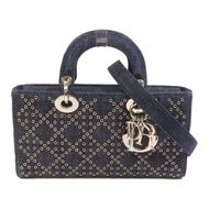 Dior Demin Lady D Joy銀扣手挽肩背兩用袋