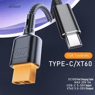 DELMER XT60 To Type-C Fast Charging Cable, Adapter Wire 100W XT60 To Type-C Adapter Cable, Durable 2